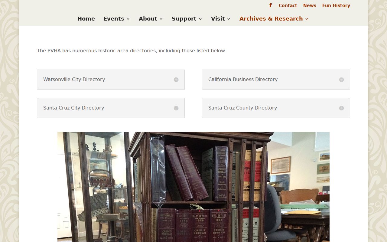 Watsonville city directory view of the Pajaro Valley Historical Association collection